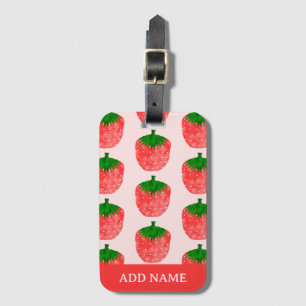 Strawberry Pattern Aangepaste naam Bagagelabel
