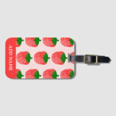 Strawberry Pattern Aangepaste naam Bagagelabel (Voorkant (horizontaal))