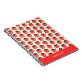 Strawberry Pattern Aangepaste naam Notitieboek (Rechterzijde)