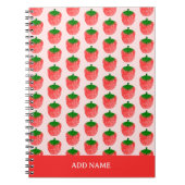 Strawberry Pattern Aangepaste naam Notitieboek (Voorkant)