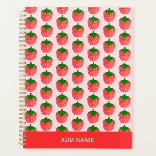 Strawberry Pattern Aangepaste naam Planner