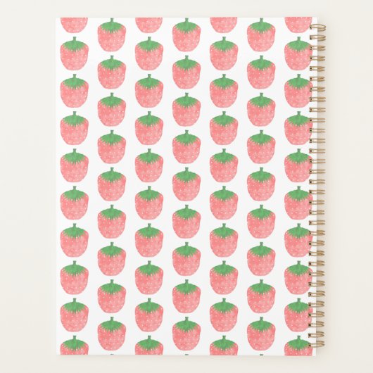 Strawberry Pattern Aangepaste naam Planner (Achterkant)
