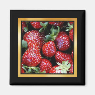 Strawberry Pattern Artwork of Photo Magnet