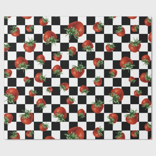 Strawberry Pattern Baby Shower  Cadeaupapier (Vlak)