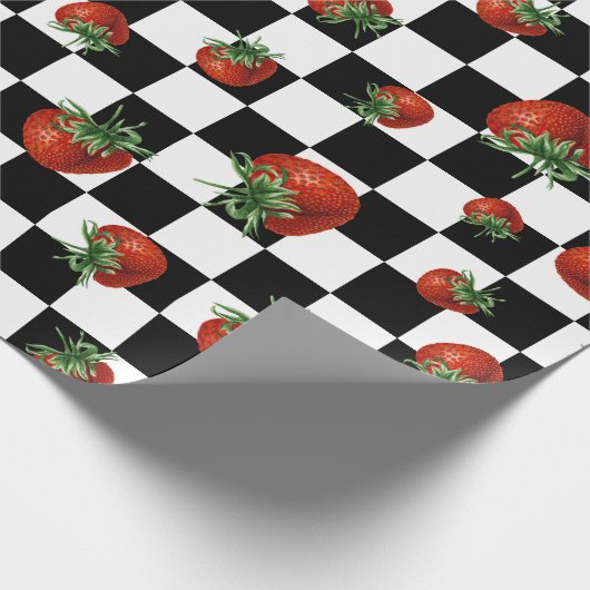 Strawberry Pattern Baby Shower  Cadeaupapier (Hoek)