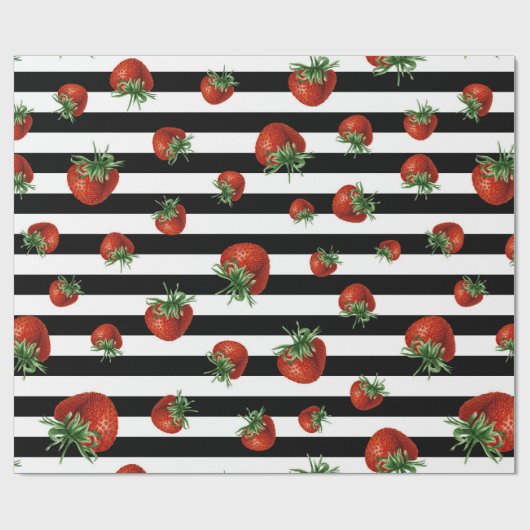 Strawberry Pattern Baby Shower  Cadeaupapier (Vlak)