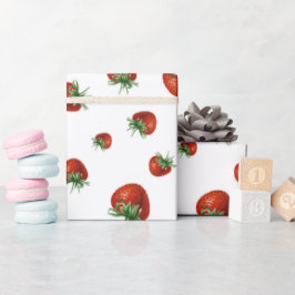 Strawberry Pattern Baby Shower Cadeaupapier