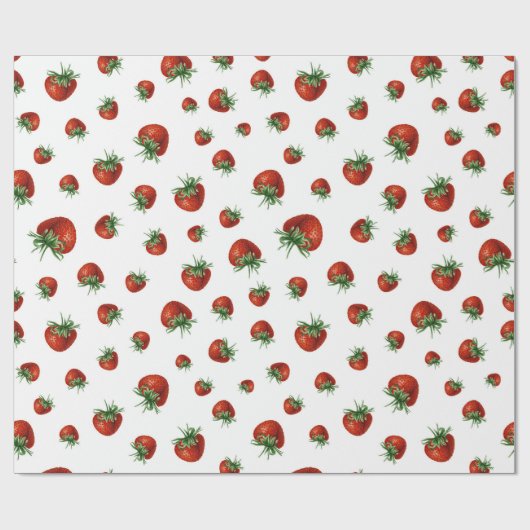 Strawberry Pattern Baby Shower  Cadeaupapier (Vlak)