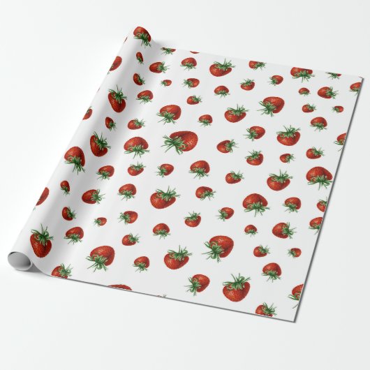 Strawberry Pattern Baby Shower  Cadeaupapier (Uitgerold)