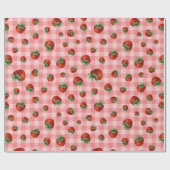 Strawberry Pattern Baby Shower  Cadeaupapier (Vlak)