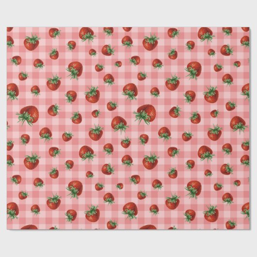 Strawberry Pattern Baby Shower  Cadeaupapier (Vlak)