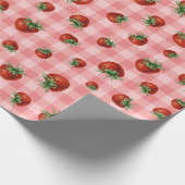 Strawberry Pattern Baby Shower Cadeaupapier (Hoek)