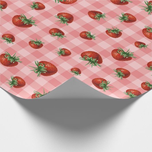 Strawberry Pattern Baby Shower  Cadeaupapier (Hoek)
