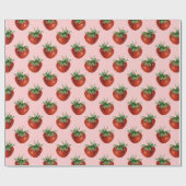 Strawberry Pattern Baby Shower  Cadeaupapier (Vlak)