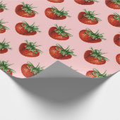 Strawberry Pattern Baby Shower Cadeaupapier (Hoek)