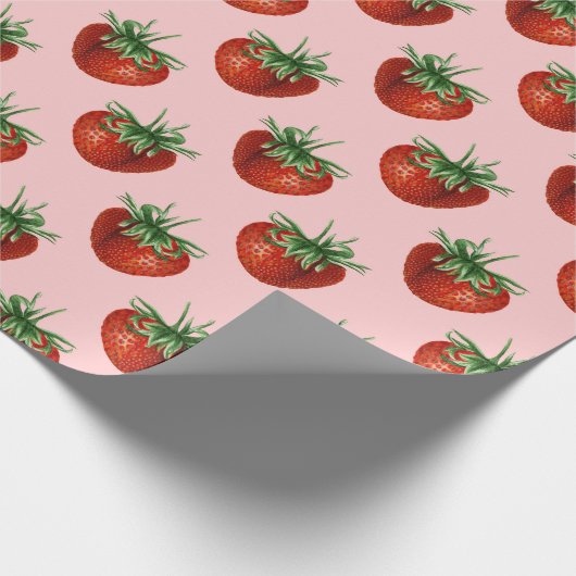 Strawberry Pattern Baby Shower  Cadeaupapier (Hoek)