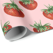 Strawberry Pattern Baby Shower  Cadeaupapier (Rol Hoek)