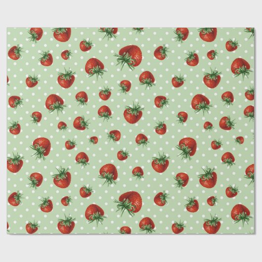 Strawberry Pattern Baby Shower  Cadeaupapier (Vlak)