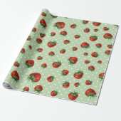 Strawberry Pattern Baby Shower  Cadeaupapier (Uitgerold)