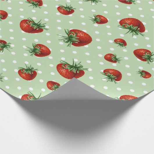 Strawberry Pattern Baby Shower Cadeaupapier (Hoek)
