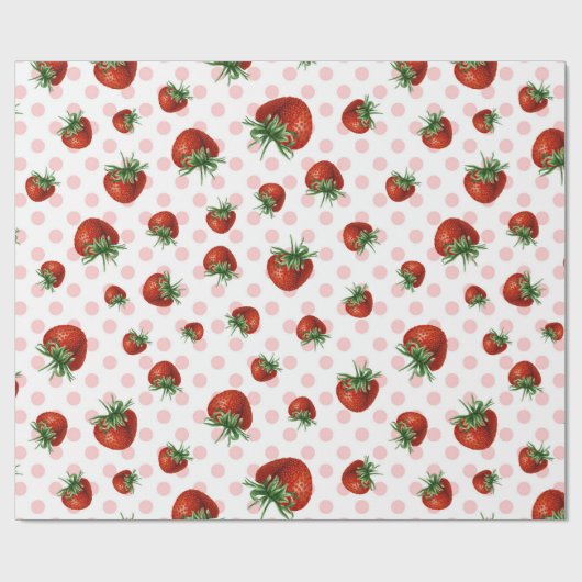 Strawberry Pattern Baby Shower Cadeaupapier (Vlak)