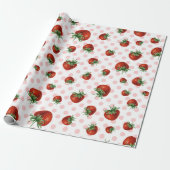Strawberry Pattern Baby Shower  Cadeaupapier (Uitgerold)