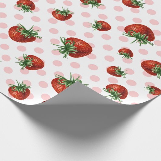 Strawberry Pattern Baby Shower  Cadeaupapier (Hoek)