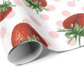 Strawberry Pattern Baby Shower  Cadeaupapier (Rol Hoek)