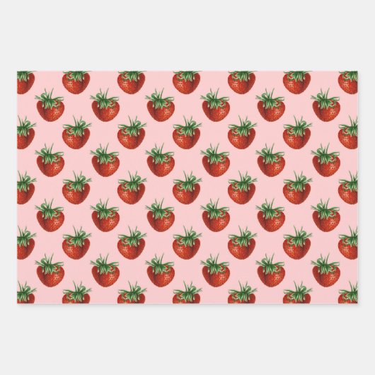 Strawberry Pattern Baby Shower Inpakpapier Vel (Voorkant)