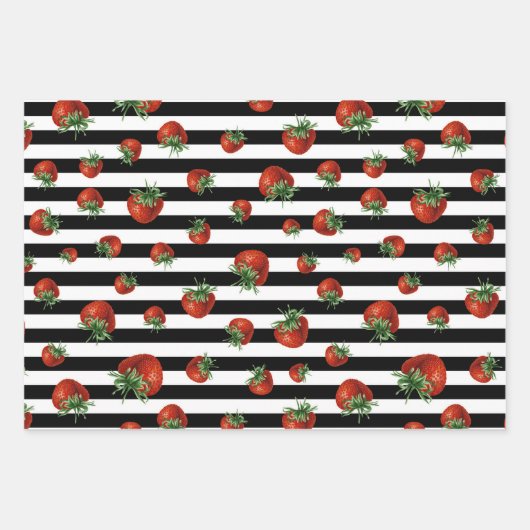 Strawberry Pattern Baby Shower  Inpakpapier Vel (Voorkant 2)
