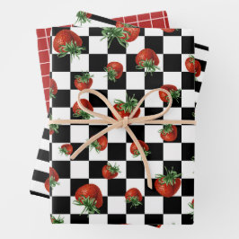 Strawberry Pattern Baby Shower Inpakpapier Vel