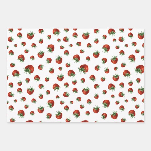 Strawberry Pattern Baby Shower  Inpakpapier Vel (Voorkant 2)
