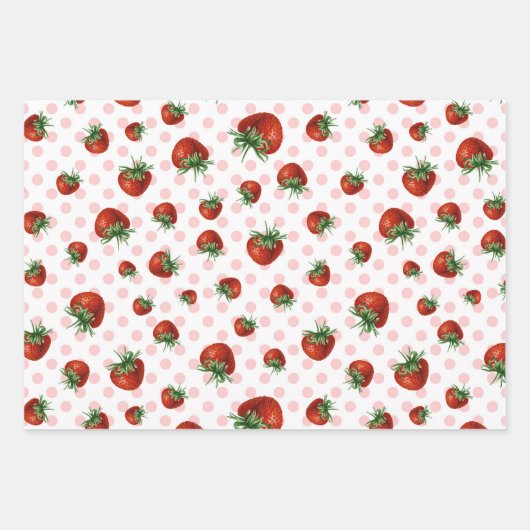 Strawberry Pattern Baby Shower  Inpakpapier Vel (Voorkant)