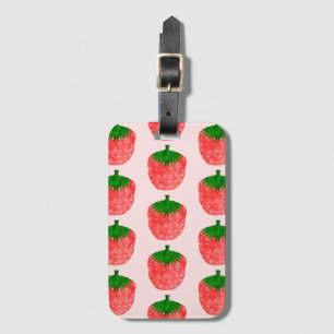 Strawberry Pattern Bagagelabel