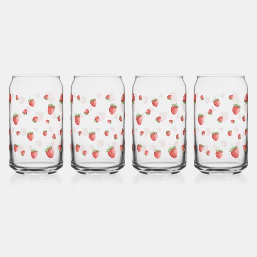 Strawberry Pattern Blikvorm Glas (Achterkant)