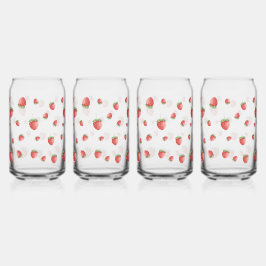 Strawberry Pattern Blikvorm Glas