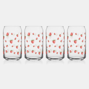 Strawberry Pattern Blikvorm Glas