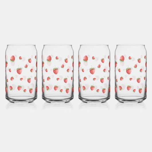 Strawberry Pattern Blikvorm Glas (Voorkant)