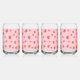 Strawberry Pattern Blikvorm Glas