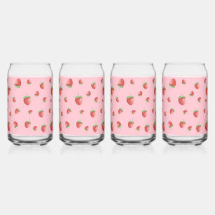 Strawberry Pattern Blikvorm Glas