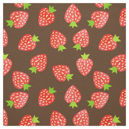Strawberry Pattern  Brown of Custom Color Stof (Swatch)