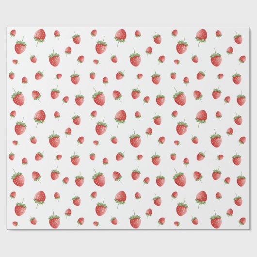 Strawberry Pattern Cadeaupapier (Vlak)