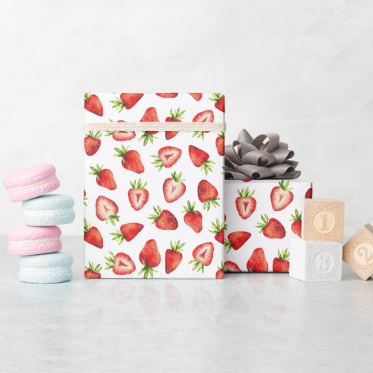 Strawberry Pattern Cadeaupapier (Baby Shower)