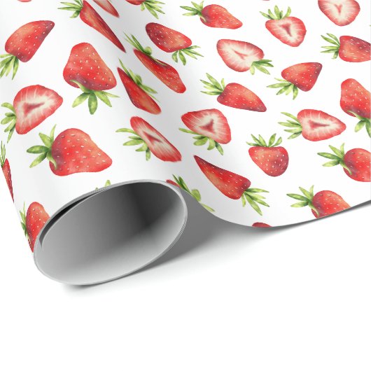 Strawberry Pattern Cadeaupapier (Rol Hoek)