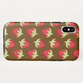 Strawberry Pattern Cell Phone Case - Bruin (Achterkant (horizontaal))