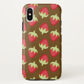 Strawberry Pattern Cell Phone Case - Bruin (Achterkant)