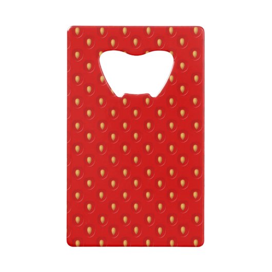 Strawberry Pattern Creditkaart Flessenopener (Voorkant)