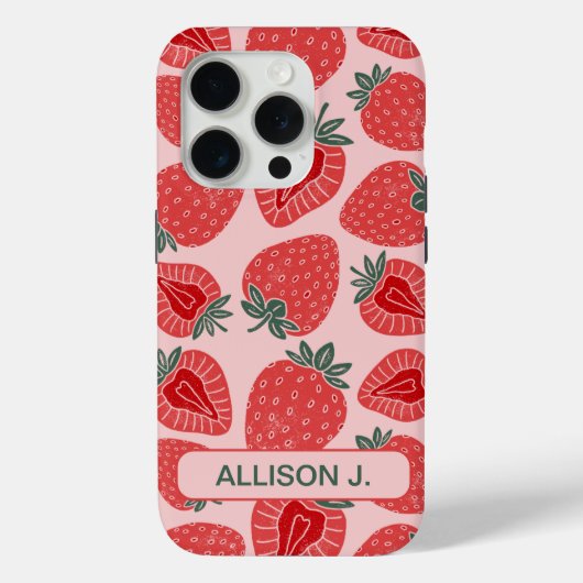 Strawberry Pattern Custom Phone Case voor Vrouwen (Achterkant)
