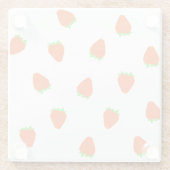 Strawberry Pattern Glazen Onderzetter (Achterkant)