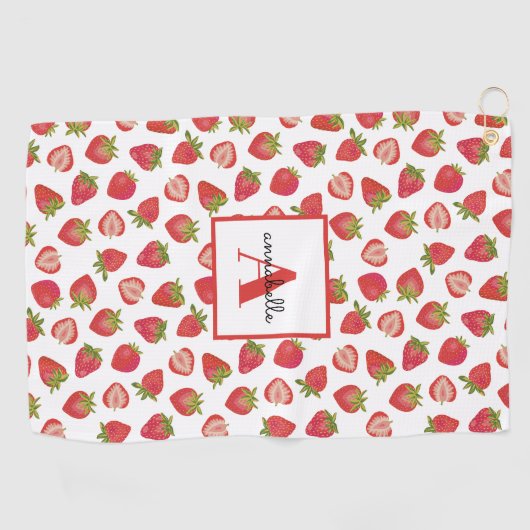 Strawberry Pattern Golfhanddoek (Horizontaal)